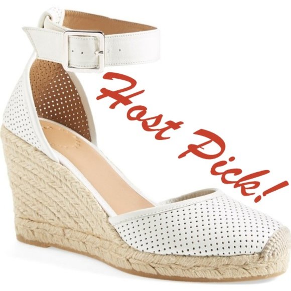 Marc Jacobs Shoes - MARC JACOBS New Wedge Perforated Lamb Leather Pump Ankle Strap Espadrille🎉HP🎉